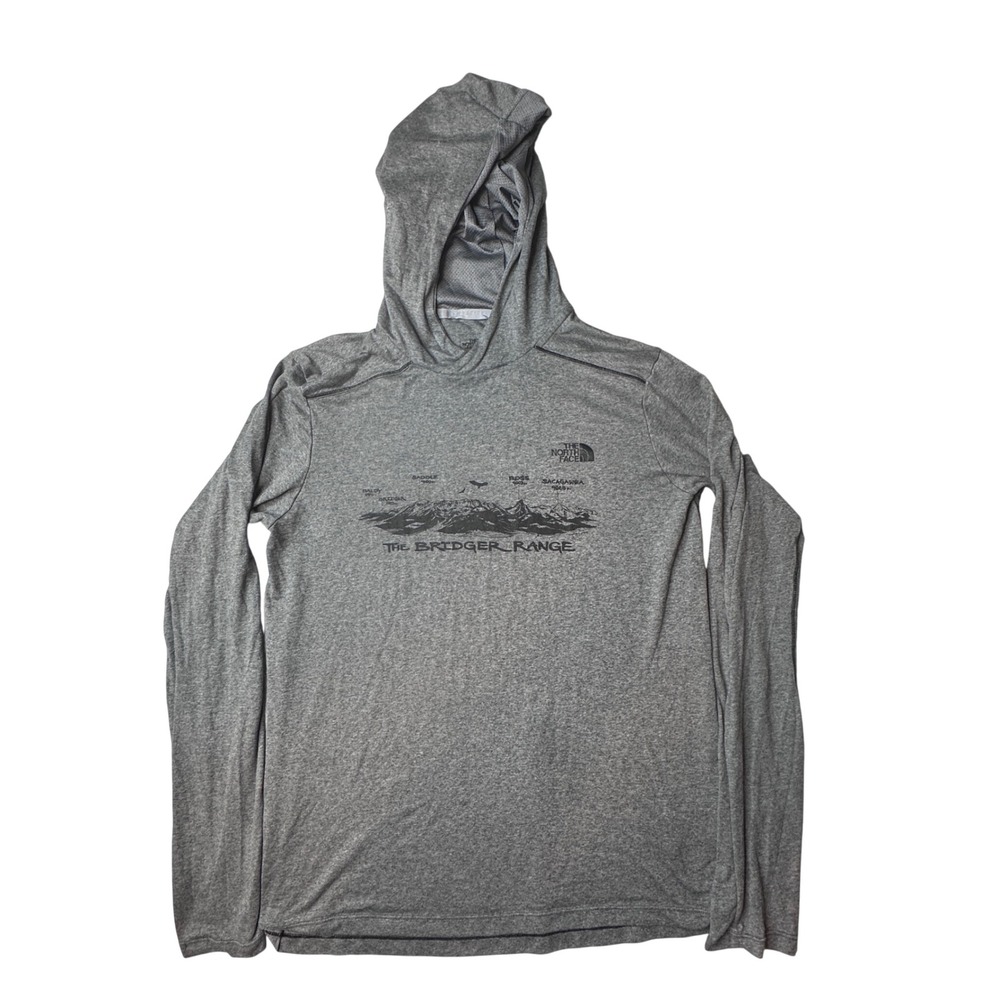 The North Face Hoodie Mens S Gray Bridger Range FlashDry Long Sleeve Thumbholes - Picture 1 of 9